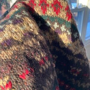 Ralph Lauren Vintage Pure Wool Hand Knit Sweater Fair Isle Holiday Patterned